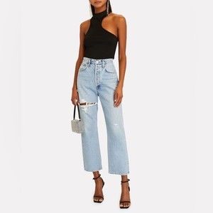 Agolde | 90’s Cropped Jeans in Echo Light Denim Distressed Size 29